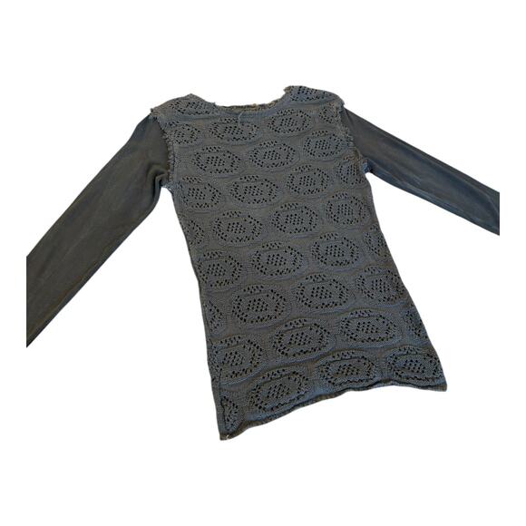 Heyne Bogut Womens Sweater Size 1 Hand Dyed Grey Long Sleeve Knit Distressed USA - Picture 9 of 10